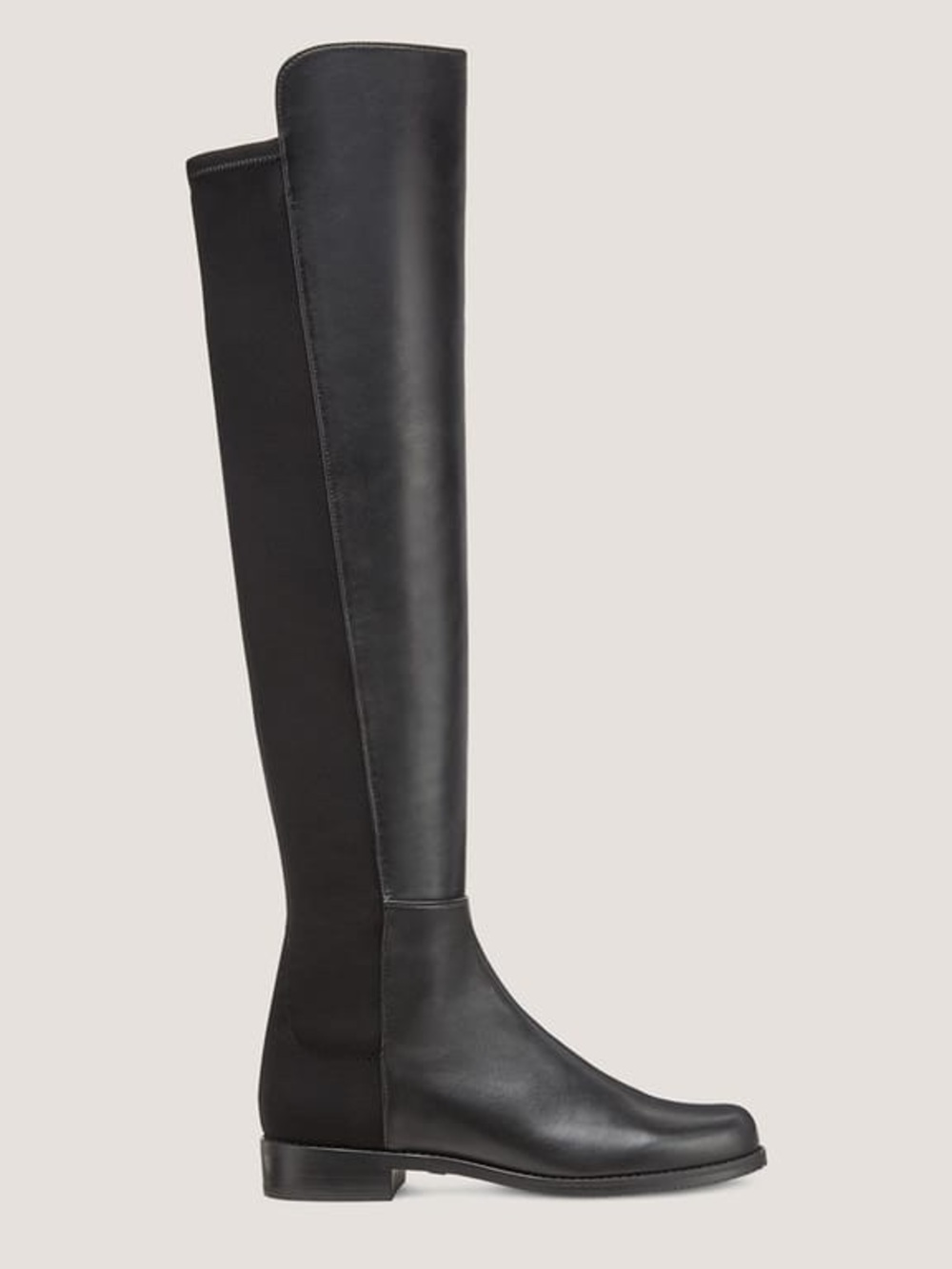 Stuart Weitzman 50/50 Black Over-the-Knee Stretch Leather Boots 7